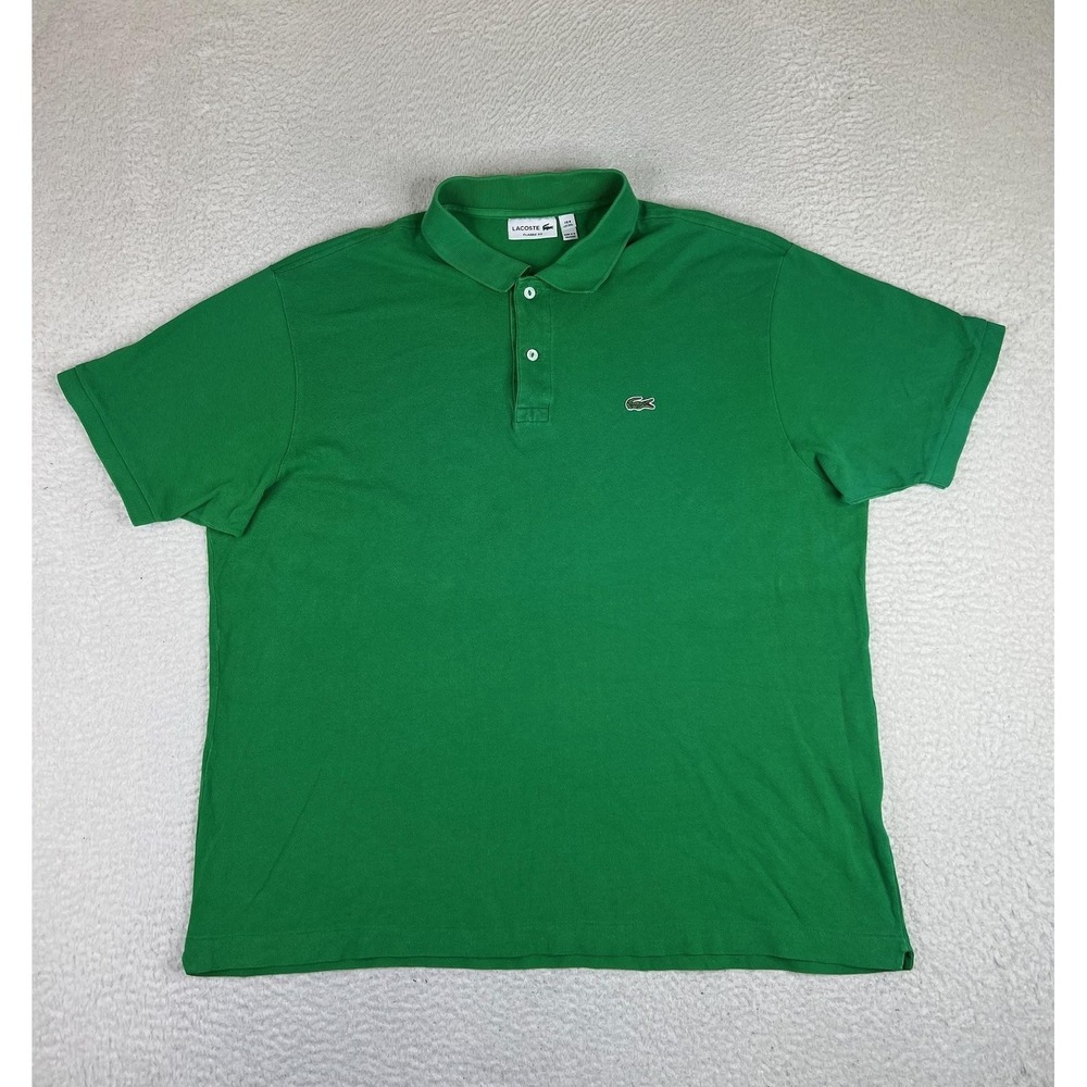 Lacoste Polo Shirt Mens 3XL 8 Green Classic Fit Croc Logo Pique Cotton FA8713